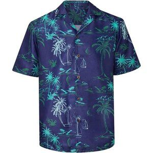 Hawaiian Shirts for Men Flower Casual Short Sleeve Regular Fit